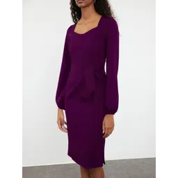 Trendyol Solid Long Sleeves Sheath Dress image 2