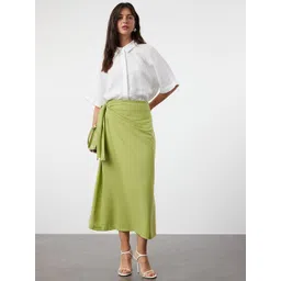 Trendyol Solid Midi Wrap Skirts-picture-30