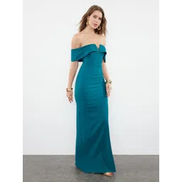 Trendyol Solid Off-Shoulder Bodycon Maxi Dress-picture-28