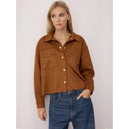 Trendyol Spread Collar Long Sleeves Crop Woven Tailored Jacket-picture-19