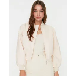 Trendyol Stand Collar Crop Bomber Jacket-picture-12