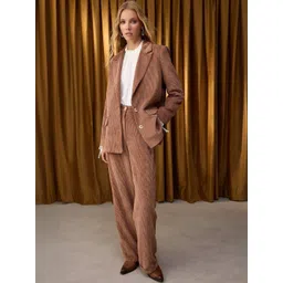 Trendyol Striped Notched Lapel Collar Long Sleeves Single Breasted Blazer-picture-29