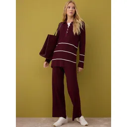 Trendyol Striped Shirt-Neck Sweater With Trouser-picture-34