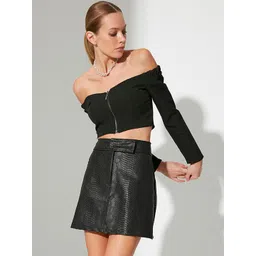 Trendyol Textured A-Line Mini Skirt-picture-36
