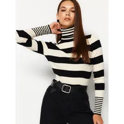 Trendyol Turtle Neck Long Sleeves Striped Pullover Sweater-picture-18