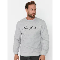 Trendyol Typography Printed Round Neck Pullover Pure Cotton Sweatshirt-picture-13