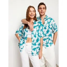 Trendyol Unisex Floral Printed Spread Collar Casual Shirt-picture-30