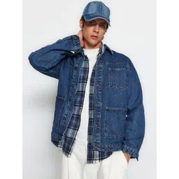 Trendyol Washed Pure Cotton Denim Jacket-picture-13