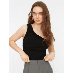 Trendyol Women Black Solid One Shoulder Top-image-43
