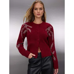 Trendyol Women Cardigan with Embellished Detail-picture-40