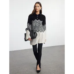 Trendyol Women Chevron Printed Longline Pullover-picture-31