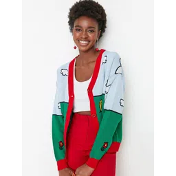 Trendyol Women Colourblocked Cardigan-image-36
