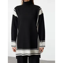 Trendyol Women Colourblocked Longline Pullover-picture-18