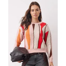 Trendyol Women Colourblocked Round Neck Pullover-picture-12