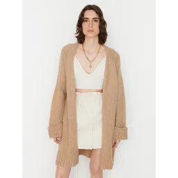 Trendyol Women Long Sleeves Front Open Acrylic Longline Cardigan image 1