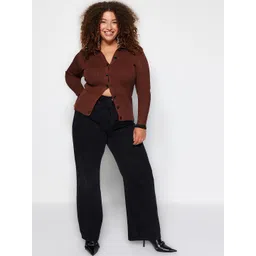 Trendyol Women Mid-Raise Regular Fit Clean Look Non Stretchable Casual Cotton Jeans-picture-40