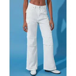 Trendyol Women Mid Rise Clean Look Pure Cotton Cargo Jeans-picture-21