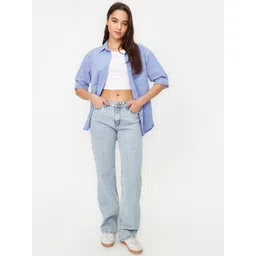 Trendyol Women Mid Rise Clean Look Pure Cotton Jeans-picture-12