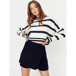 Trendyol Women Navy Blue Solid Skirts-picture-32