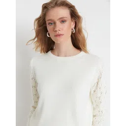 Trendyol Women Off White Pullover-picture-27