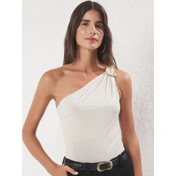 Trendyol Women One Shoulder Bodysuit-image-30