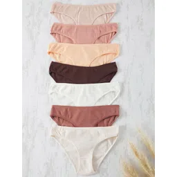Trendyol Women Pack Of 7 Mid-Rise Basic Briefs-picture-22