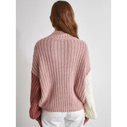 Trendyol Women Pink  Off White Pullover Sweater image 3