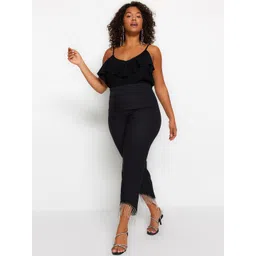 Trendyol Women Plus Size Embellished Regular Trousers-picture-36