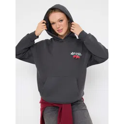 Trendyol Women Printed Hooded Long Sleevs Pullover Sweatshirt-picture-24