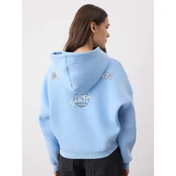 Trendyol Women Printed Hooded Pullover Oversized Sweatshirt-picture-39