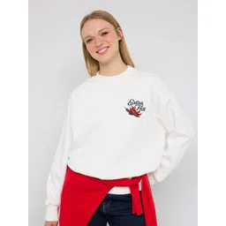 Trendyol Women Printed Round Neck Pullover Sweatshirt-picture-42