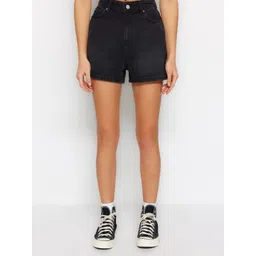 Trendyol Women Pure Cotton Denim Shorts-picture-31