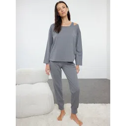 Trendyol Women Pure Cotton Night suit-picture-38
