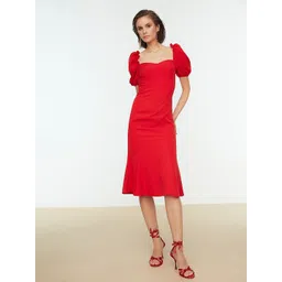 Trendyol Women Red Solid A-Line Dress image 1