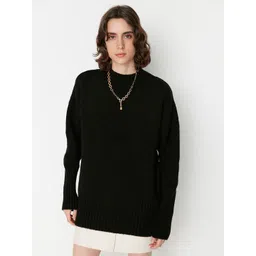 Trendyol Women Ribbed High Neck Longline Pullover-picture-13