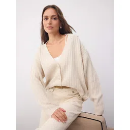 Trendyol Women Ribbed Plunge Neck Cardigan-picture-10