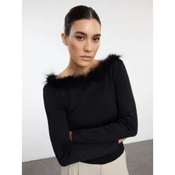 Trendyol Women Ribbed Pullover with Fuzzy Detail-picture-17