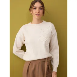 Trendyol Women Ribbed Self Design Long Sleeves Pullover-picture-11