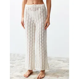 Trendyol Women Self Design Mid-Rise Regular Fit Trousers-picture-25