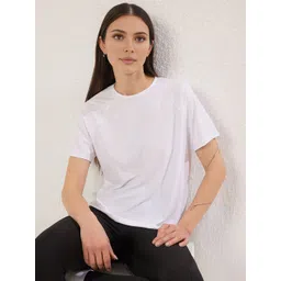 Trendyol Women Self Design Round Neck T-shirt-picture-15
