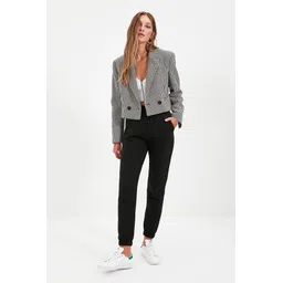 trendyol Women Solid Black Track Pants-picture-10
