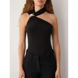 Trendyol Women Solid Halter Neck Bodysuit image 5