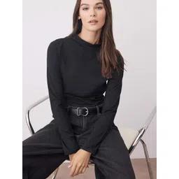 Trendyol Women Solid High Neck Long Sleeves Bodysuit-picture-27