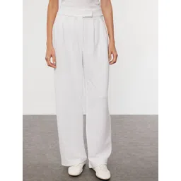 Trendyol Women Solid Regular Fit Regular Trousers-picture-34