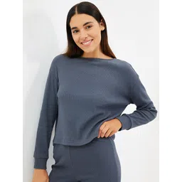 Trendyol Women Solid Ribbed Night suit-picture-18