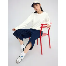 Trendyol Women Solid Round Neck Long Sleeves Oversized Sweatshirt-picture-38