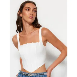 Trendyol Women Solid Shoulder Straps Top-picture-37