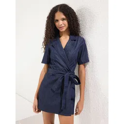 Trendyol Women Solid V-Neck Cotton Playsuit-picture-36