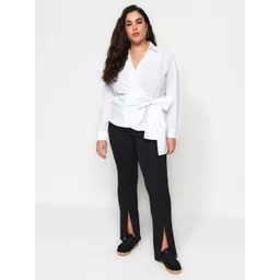 Trendyol Women Spread Collar Solid Cotton Casual Shirt image 4