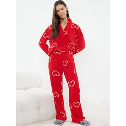 Trendyol Women Striped Printed Night suit-picture-31